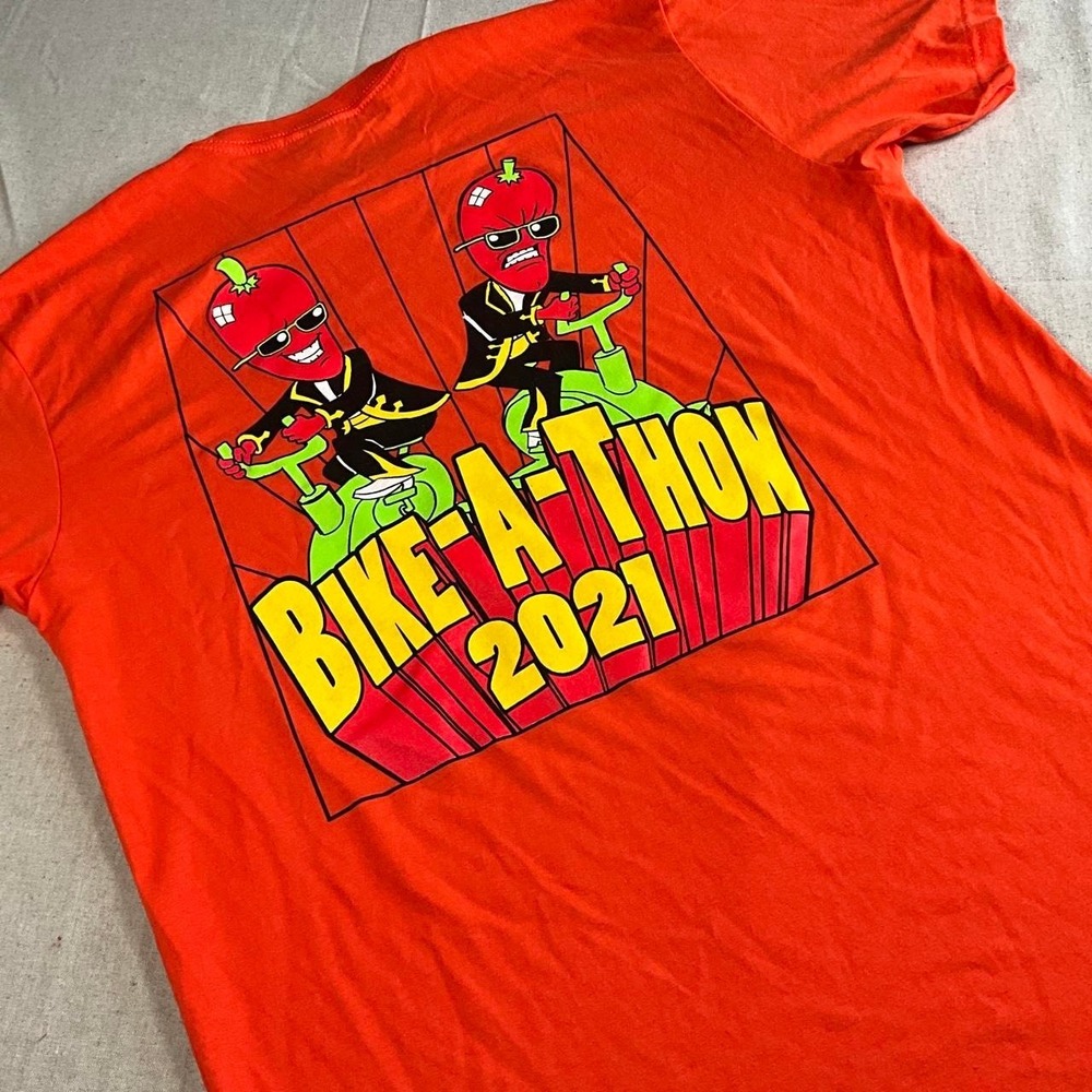 NWTs Mens Pi Kappa Phi 2021 Fraternity Orange Bike-A-Thon Tee (Large)